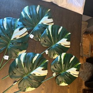 XL Silk Monstera Stems with Leaves (6)